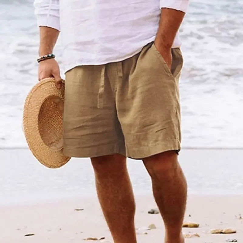 Short de Lino Ajustable para Hombre