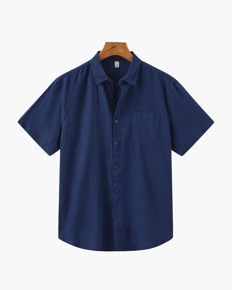 Camisa de Lino Manga Corta para Hombre