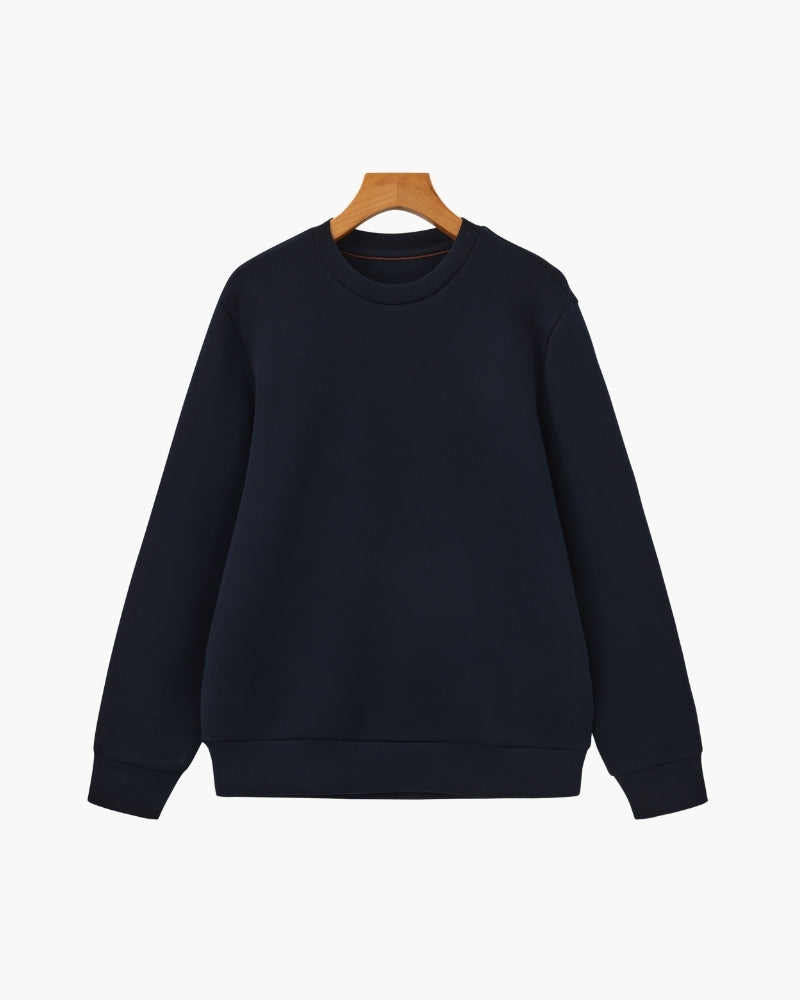 Sudadera de Cuello Redondo en Modal y Algodón