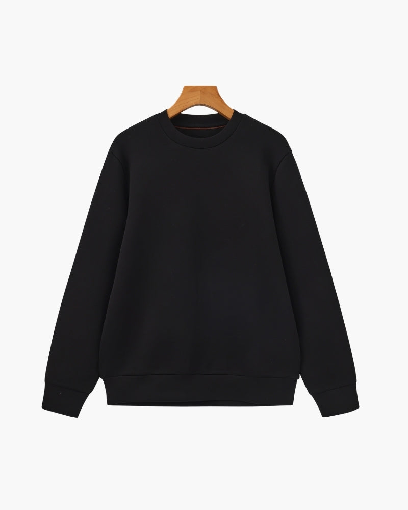 Sudadera de Cuello Redondo en Modal y Algodón
