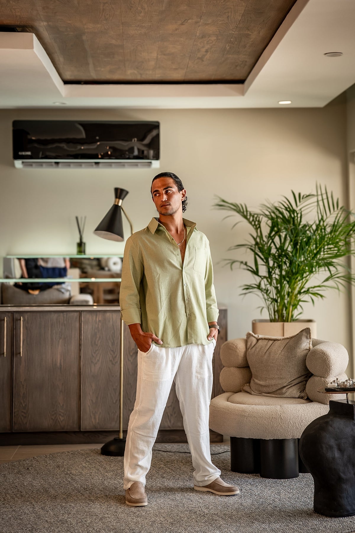 Set de Camisa y Pantalón de Lino para Hombre