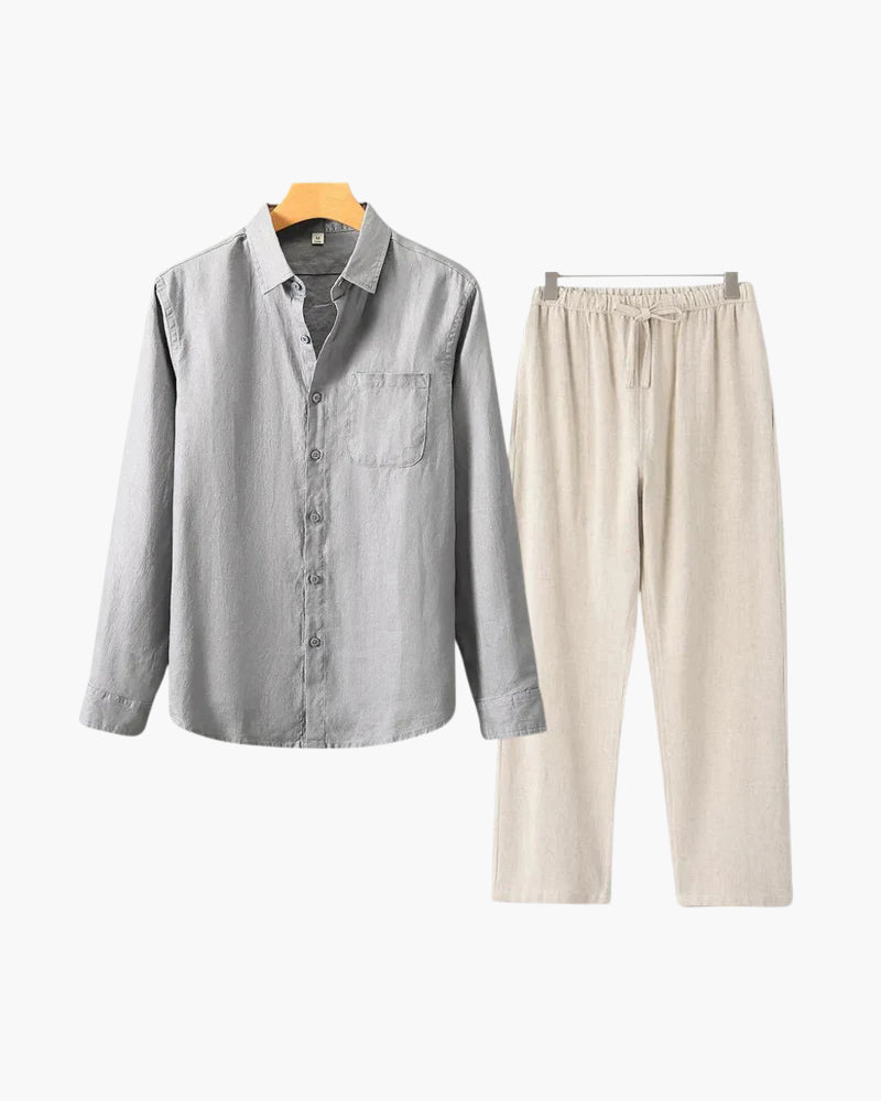Set de Camisa y Pantalón de Lino para Hombre