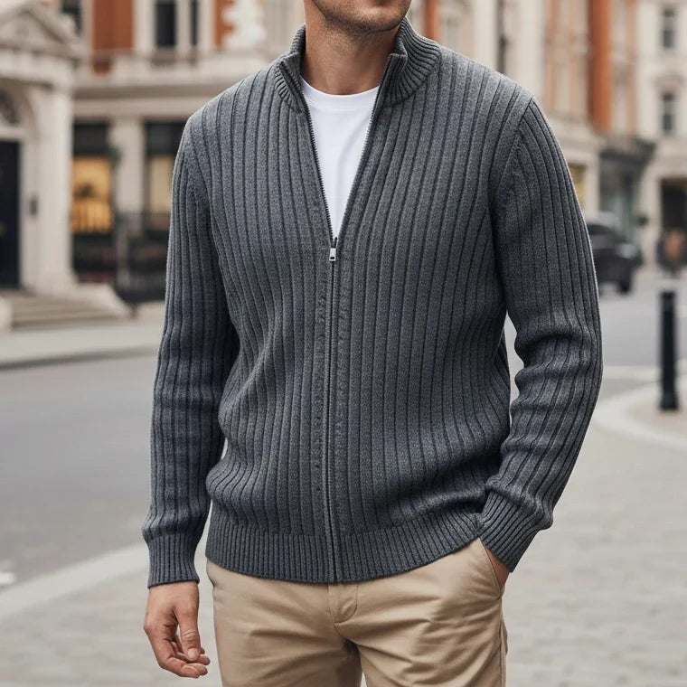 Chaqueta de Punto Acanalada para Hombre