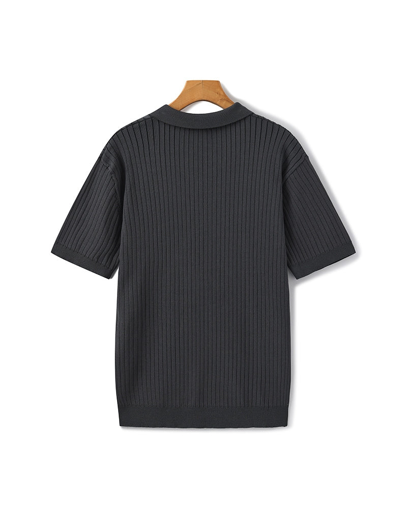 Polo de Punto Acanalado para Hombre