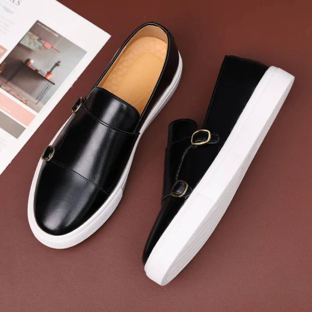 Mocasines de Piel con Hebilla para Hombre