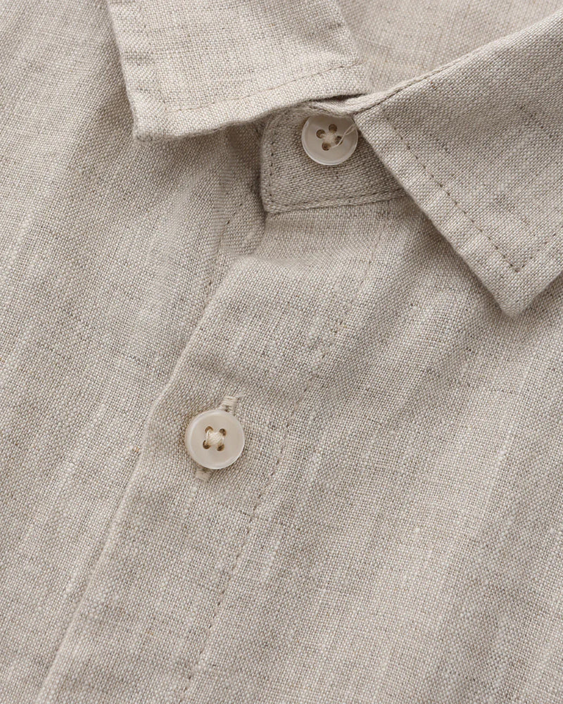 Camisa de Lino Manga Corta para Hombre