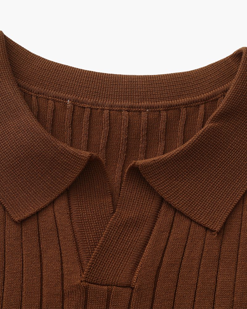 Polo de Punto Acanalado para Hombre