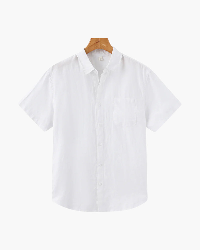 Camisa de Lino Manga Corta para Hombre