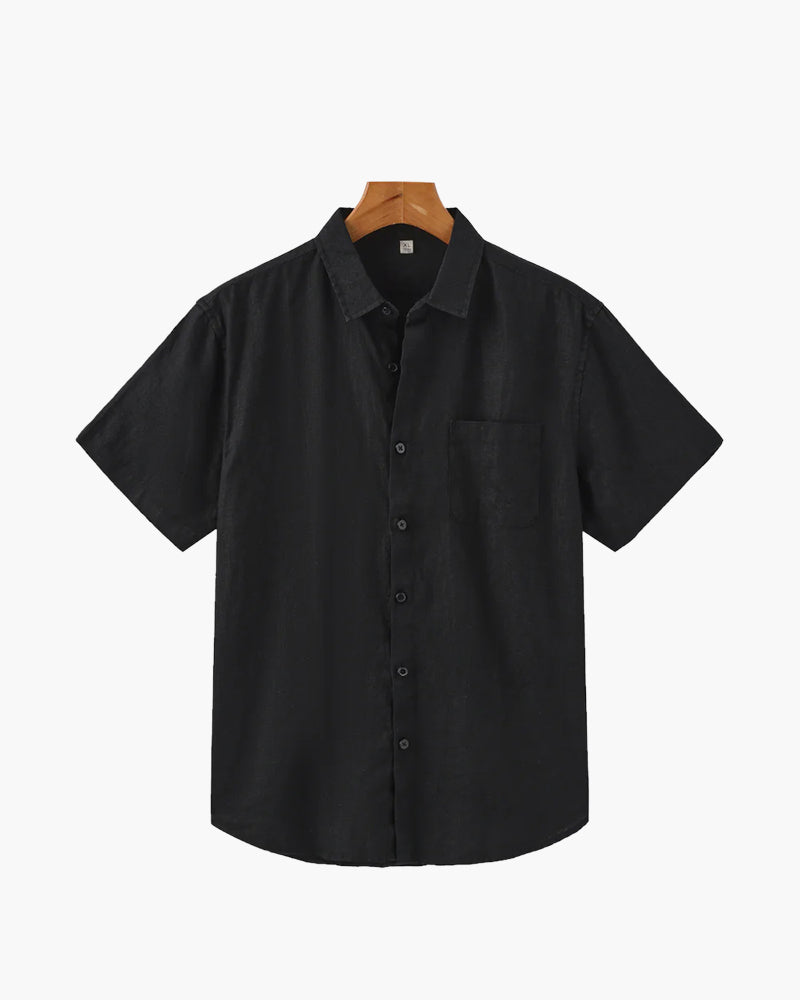 Camisa de Lino Manga Corta para Hombre