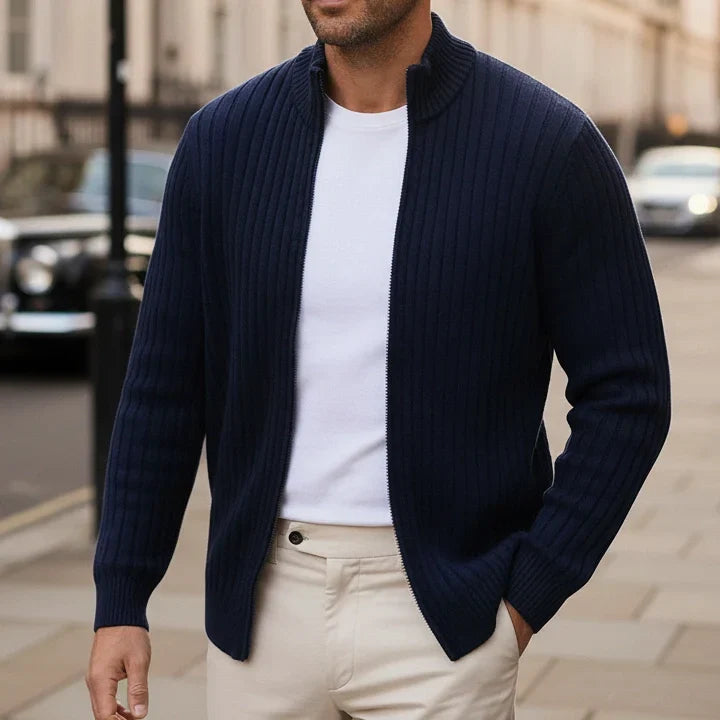 Chaqueta de Punto Acanalada para Hombre