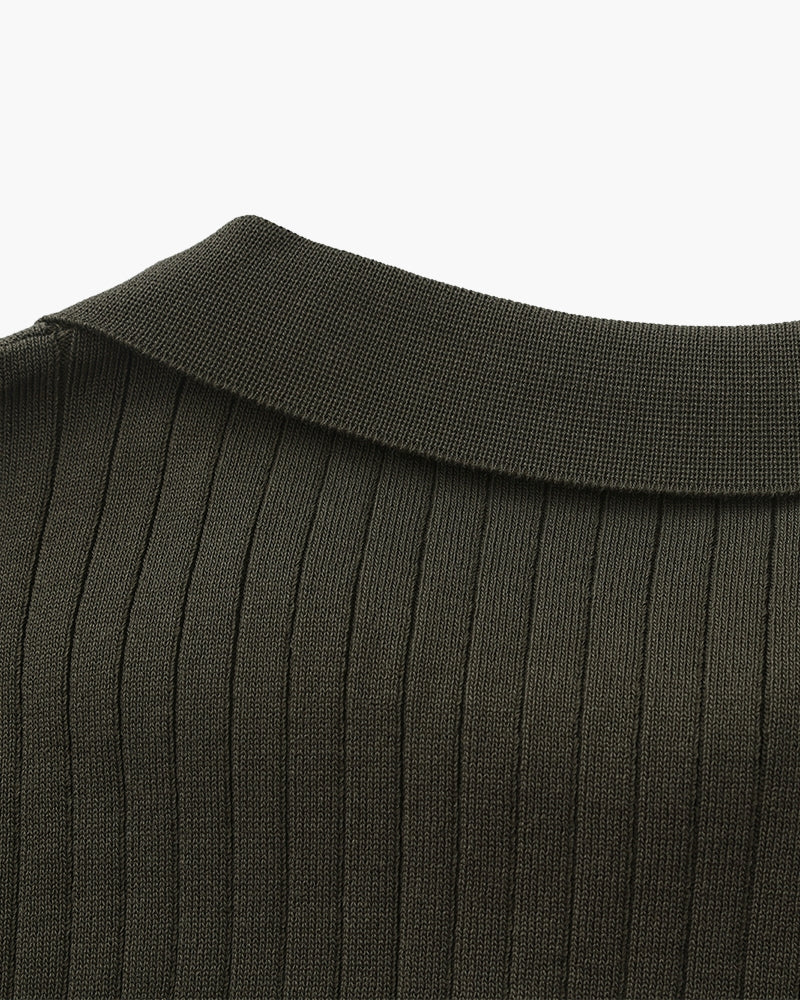 Polo de Punto Acanalado para Hombre