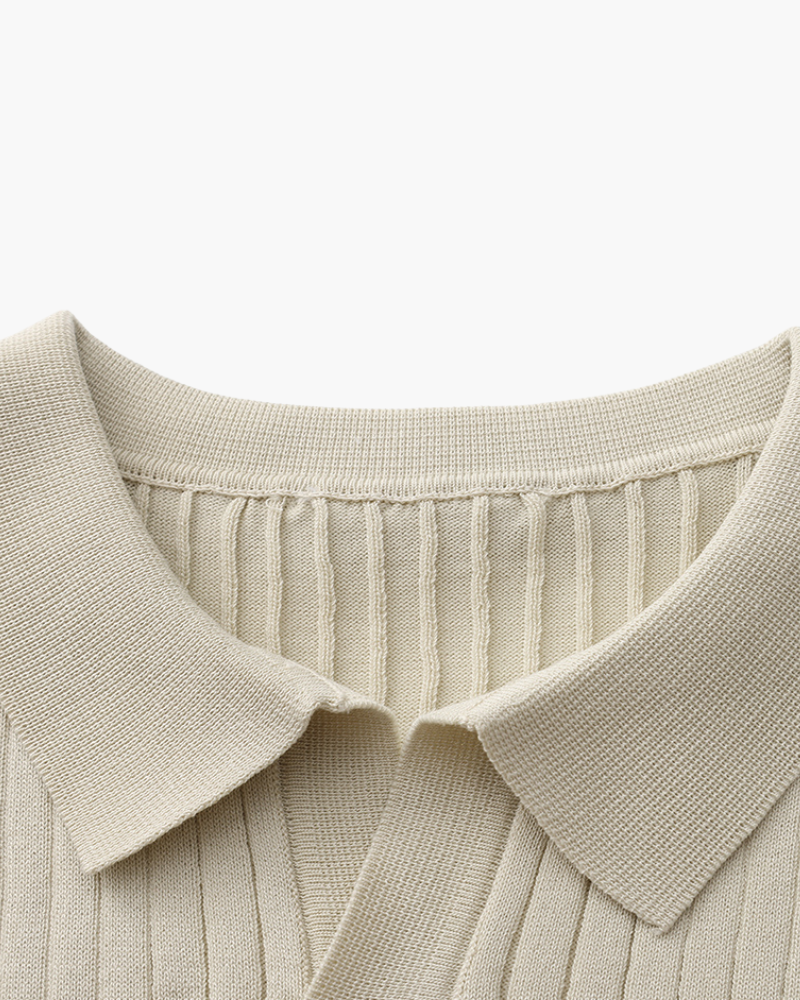 Polo de Punto Acanalado para Hombre