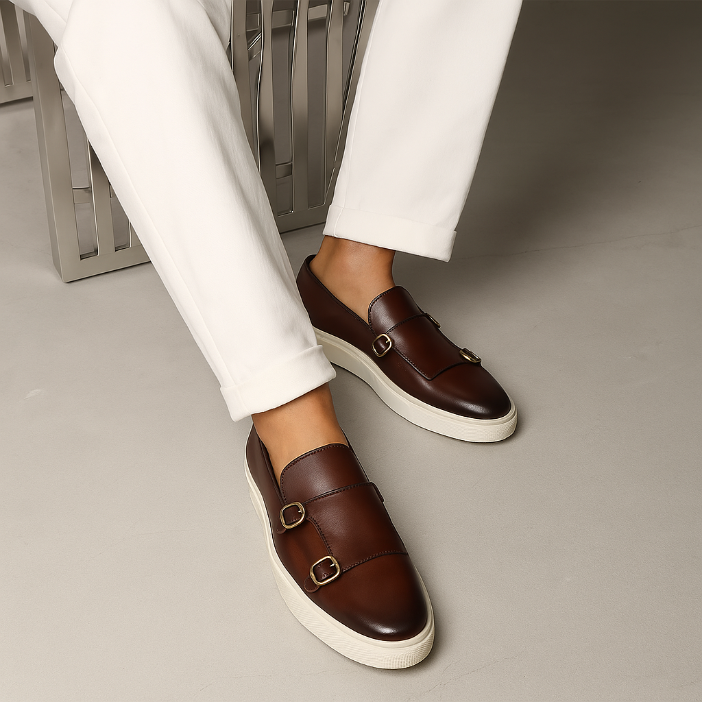 Mocasines de Piel con Hebilla para Hombre