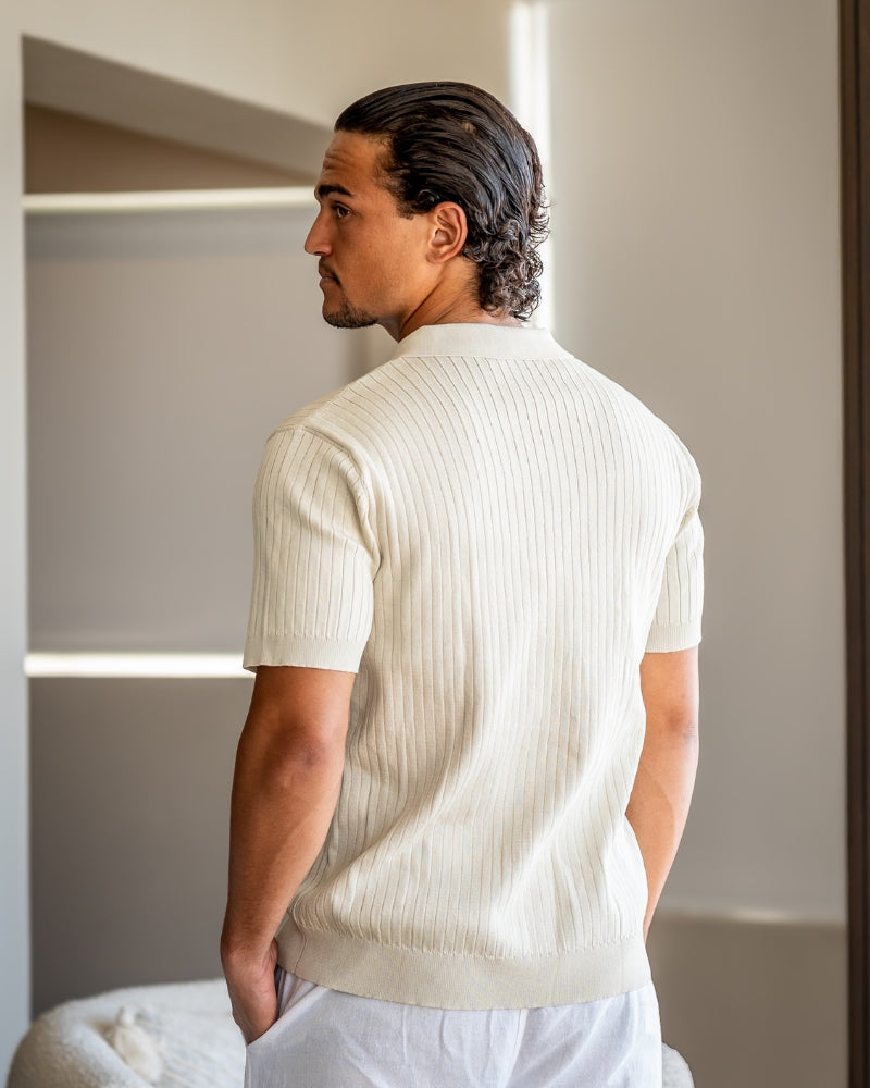 Polo de Punto Acanalado para Hombre