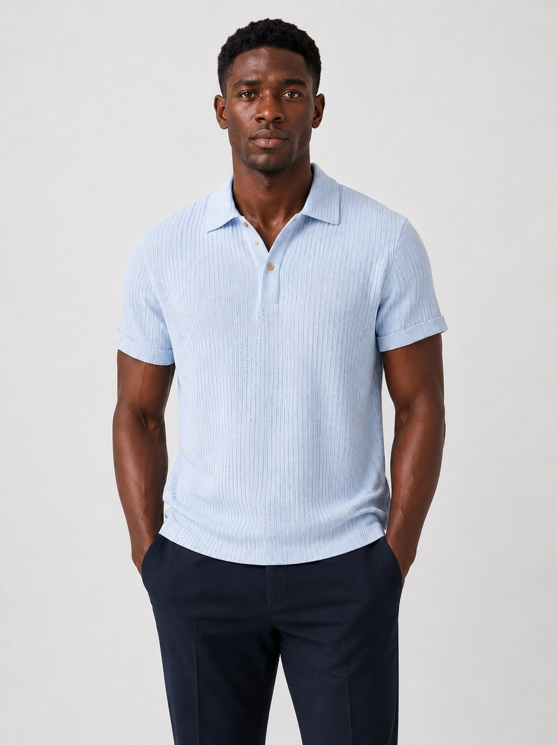 Polo de Punto Waffle para Hombre