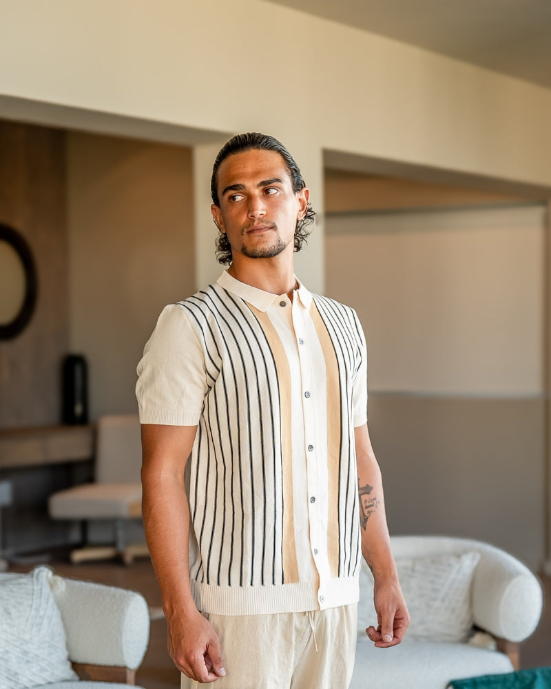 Set de Polo, Pantalón de Lino y Collar