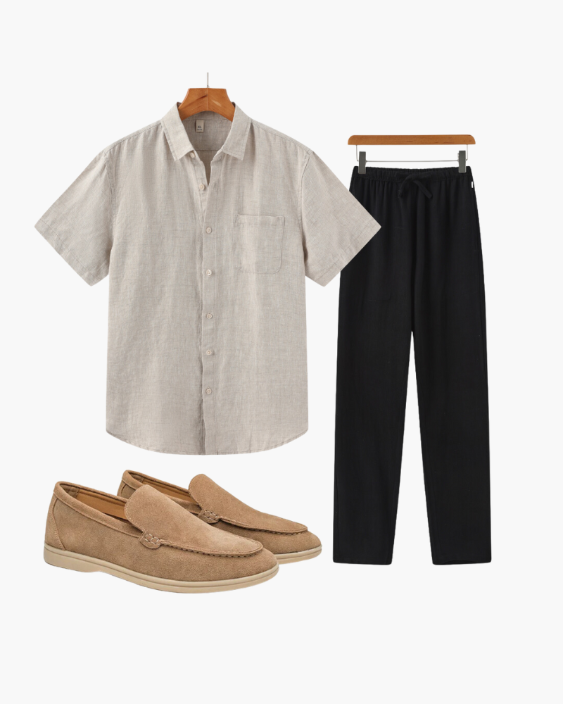 Set de Playa: Camisa, Pantalón y Mocasines