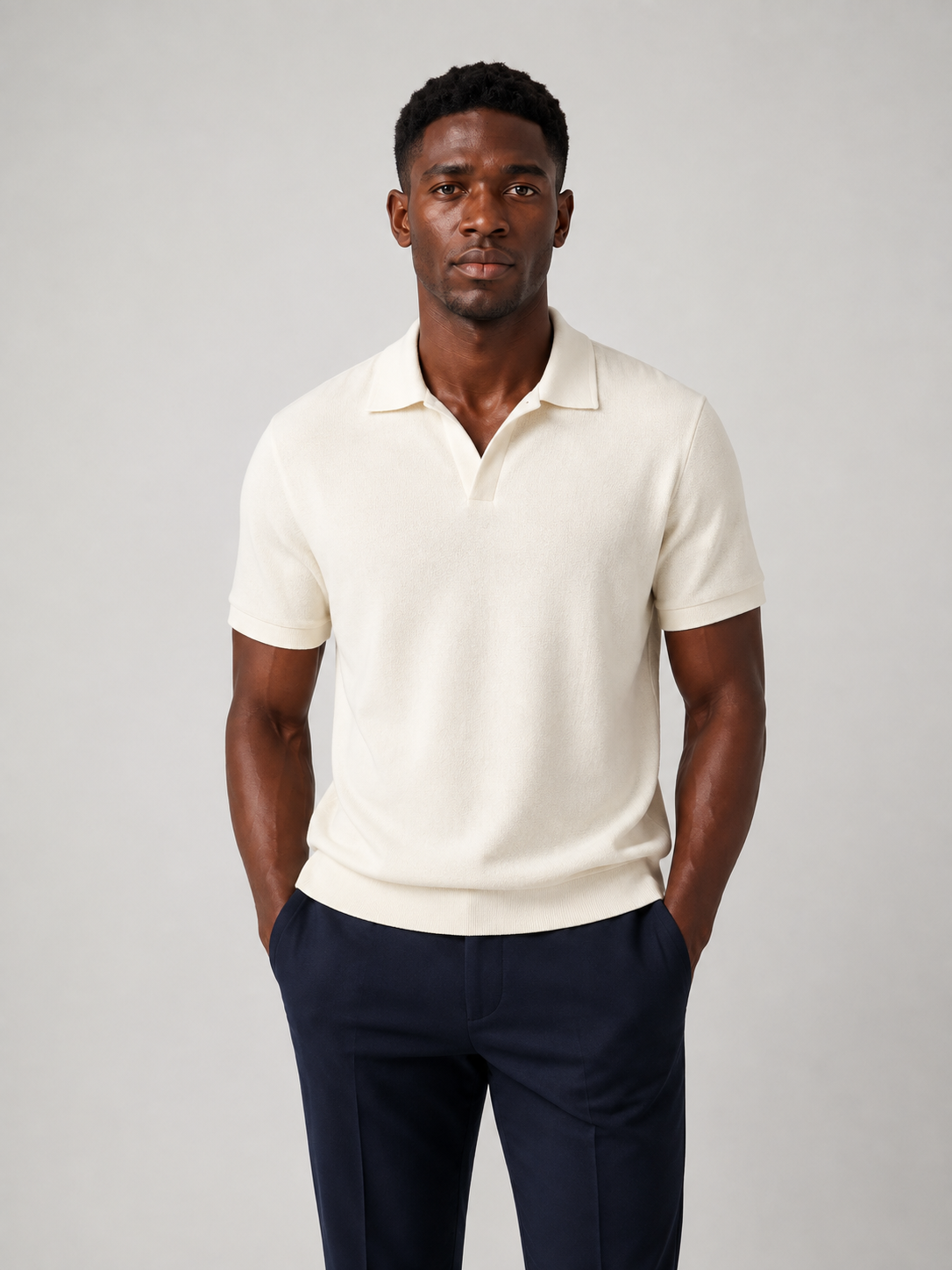 Polo Estructurado de Algodón para Hombre