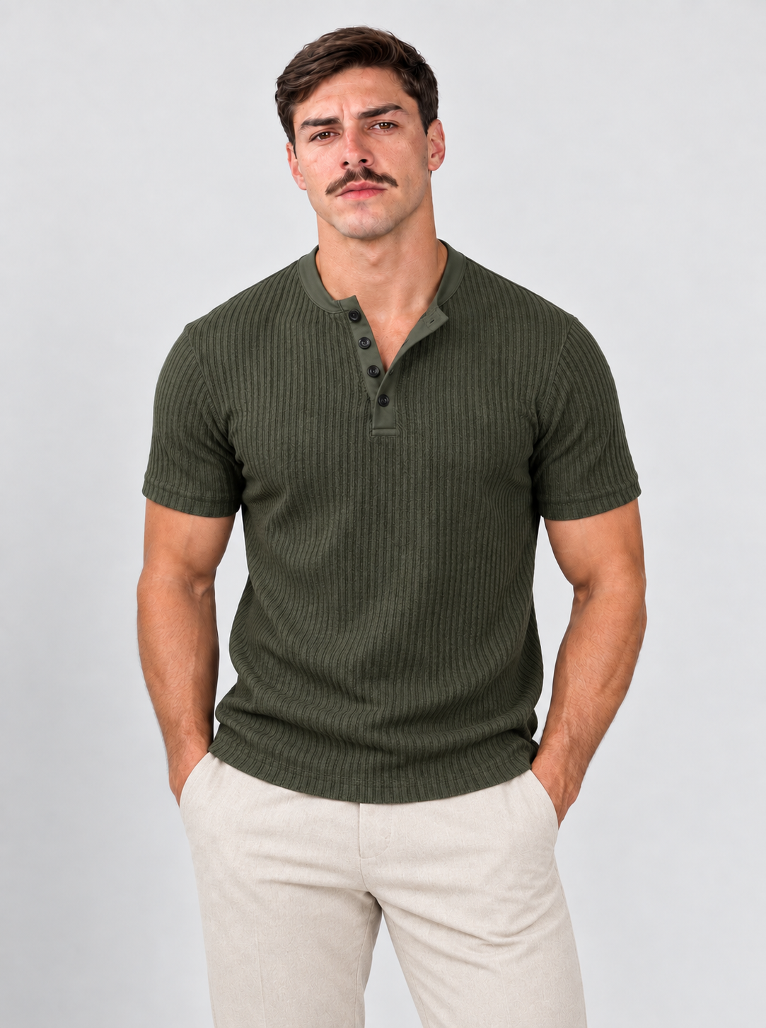 Playera Henley para Hombre