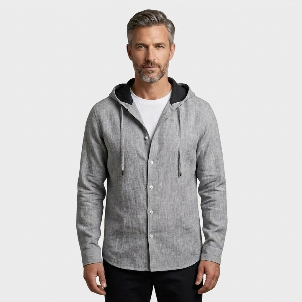 Sudadera de Lino con Capucha para Hombre