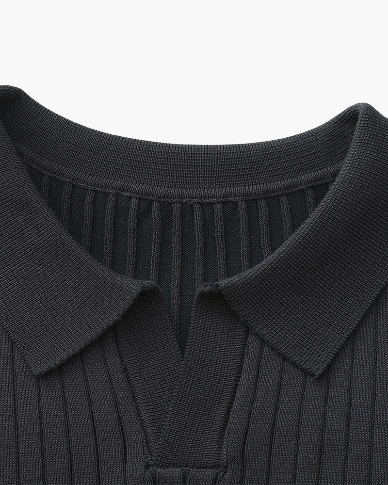 Polo de Punto Acanalado para Hombre