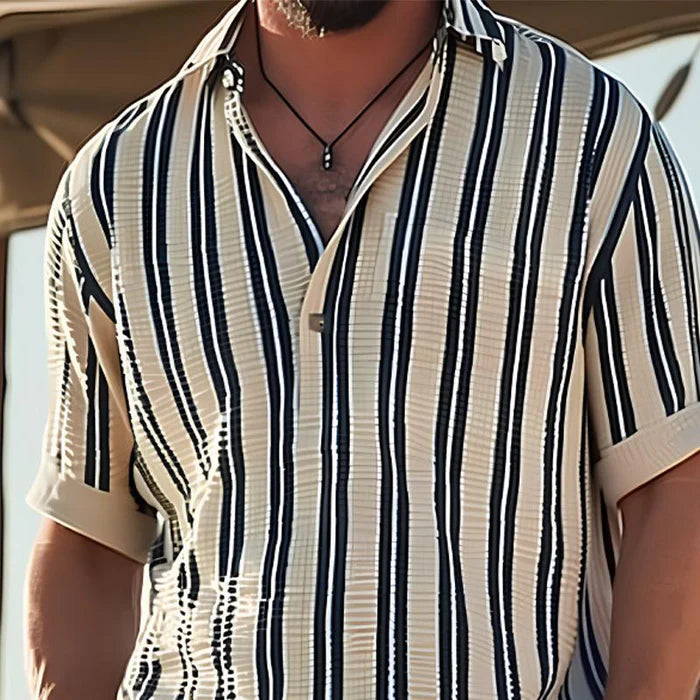Playera Rayada de Algodón para Hombre