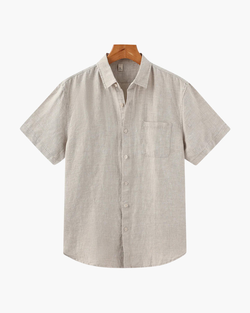Camisa de Lino Manga Corta para Hombre
