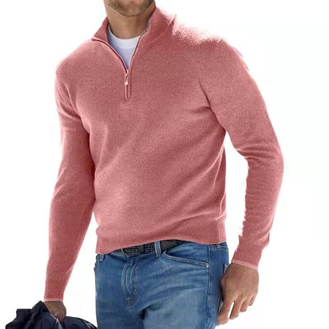 Suéter de Punto con Cierre para Hombre Elegante