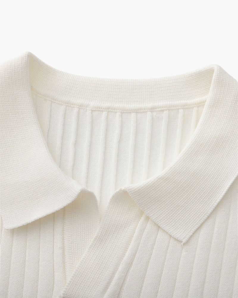 Polo de Punto Acanalado para Hombre