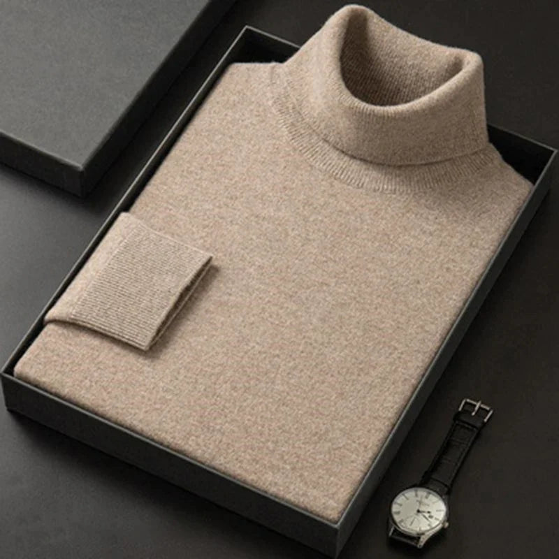 Suéter de Cashmere Cuello Alto para Hombre