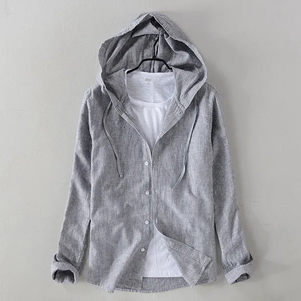 Sudadera de Lino con Capucha para Hombre