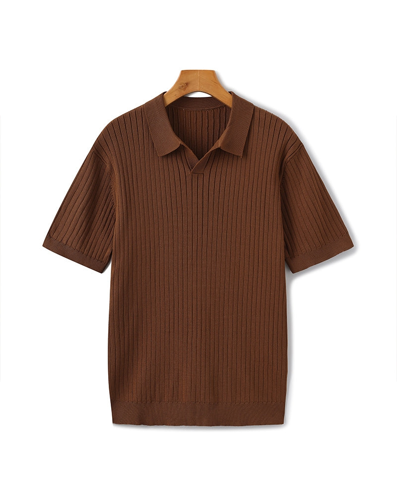 Polo de Punto Acanalado para Hombre