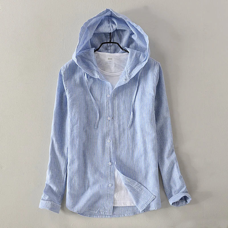 Sudadera de Lino con Capucha para Hombre