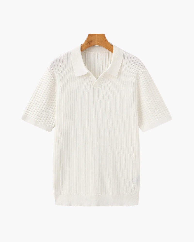 Polo de Punto Acanalado para Hombre