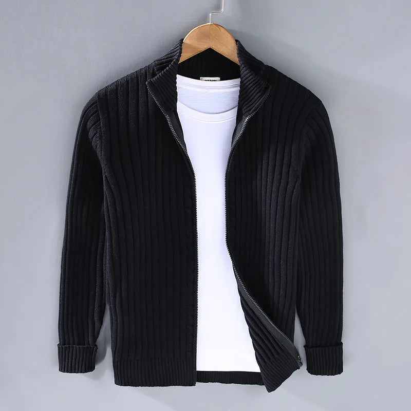 Chaqueta de Punto Acanalada para Hombre