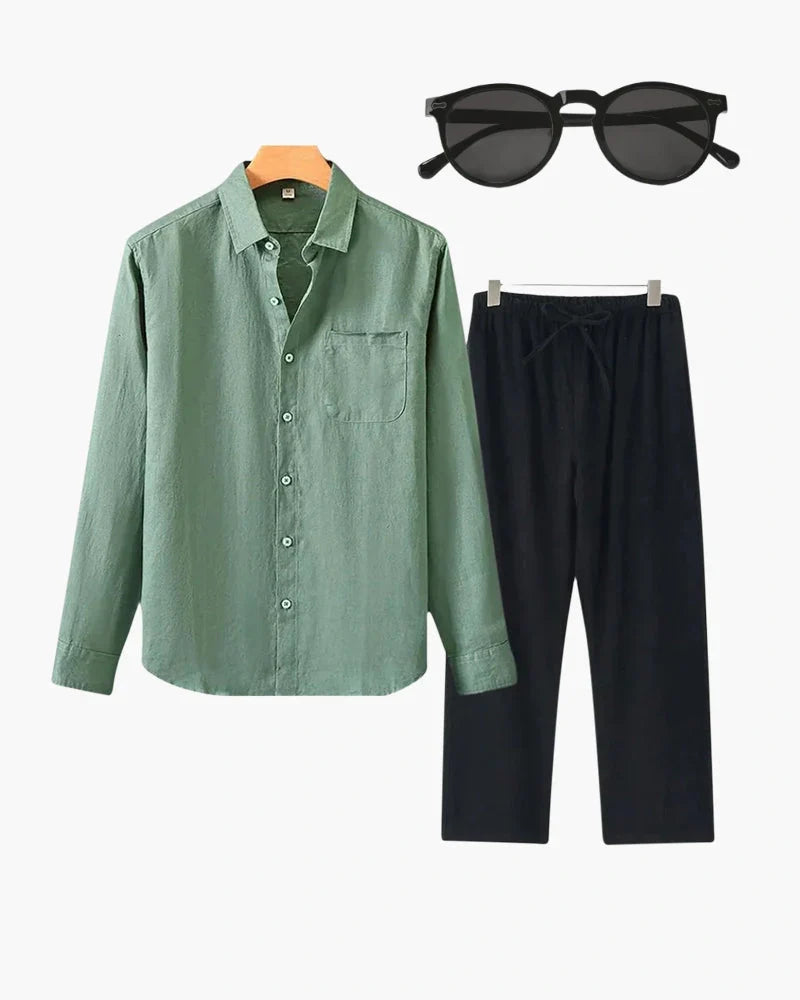 Set de Camisa y Pantalón de Lino para Hombre