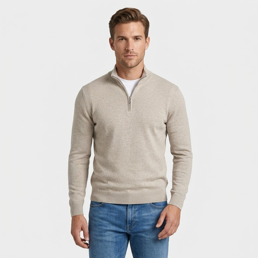 Suéter de Punto con Cierre para Hombre Elegante