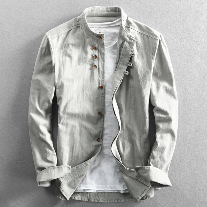 Camisa de Cuello Grandad para Hombre