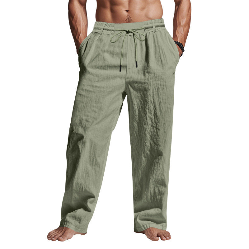 Pantalón de Lino con Cordón para Hombre