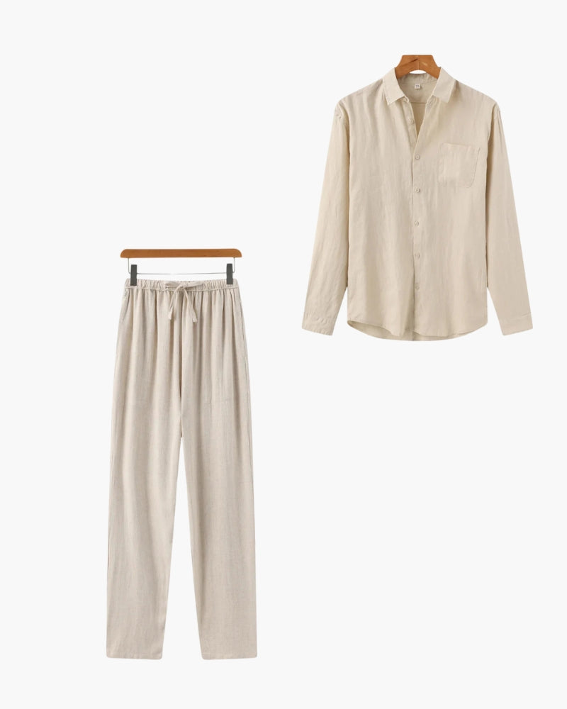 Set Monocromático de Lino: Camisa y Pantalón