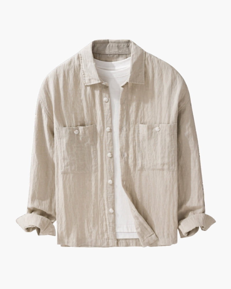 Camisa Overshirt de Tencel y Lino