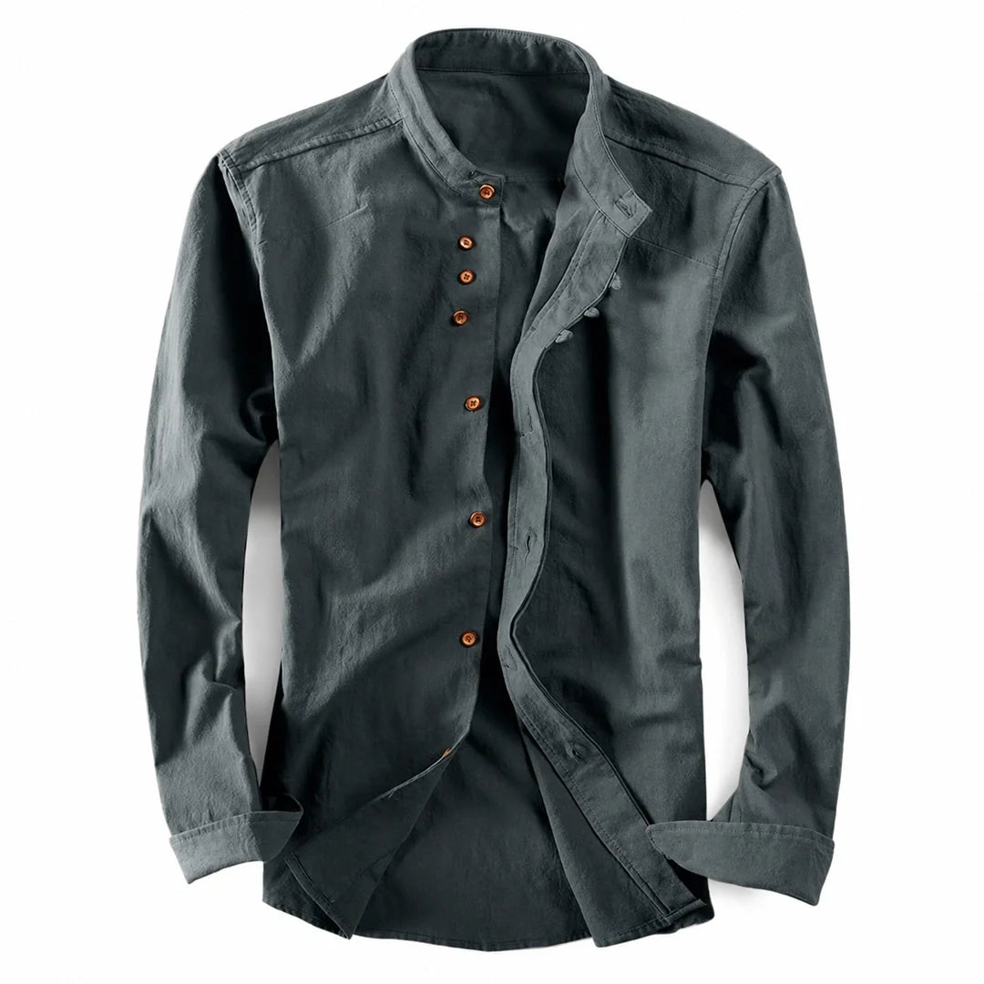 Camisa de Cuello Mao para Hombre