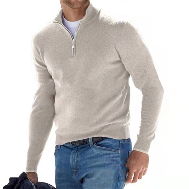 Suéter de Punto con Cierre para Hombre Elegante