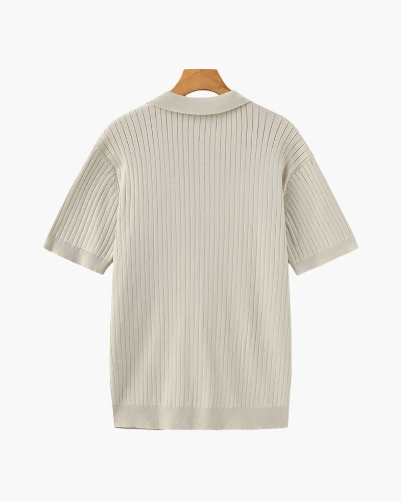Polo de Punto Acanalado para Hombre
