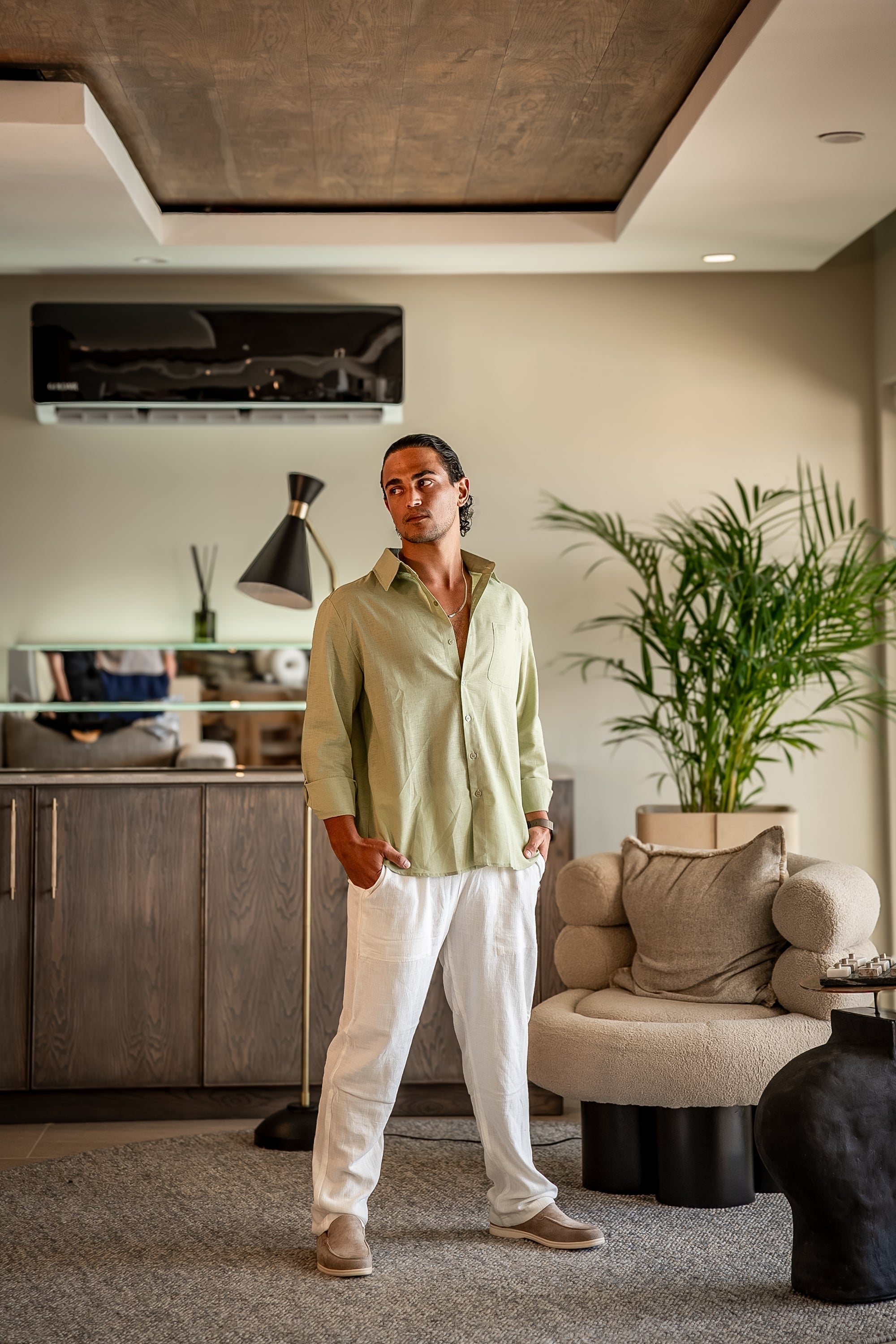 Set de Camisa y Pantalón de Lino para Hombre