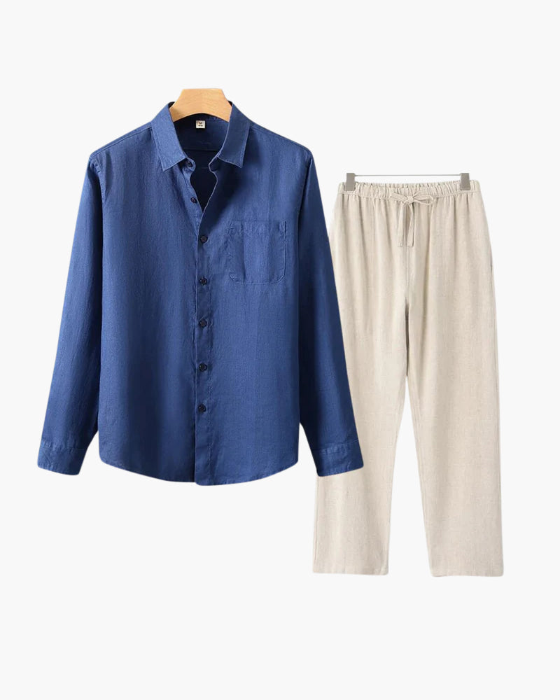 Set de Camisa y Pantalón de Lino para Hombre