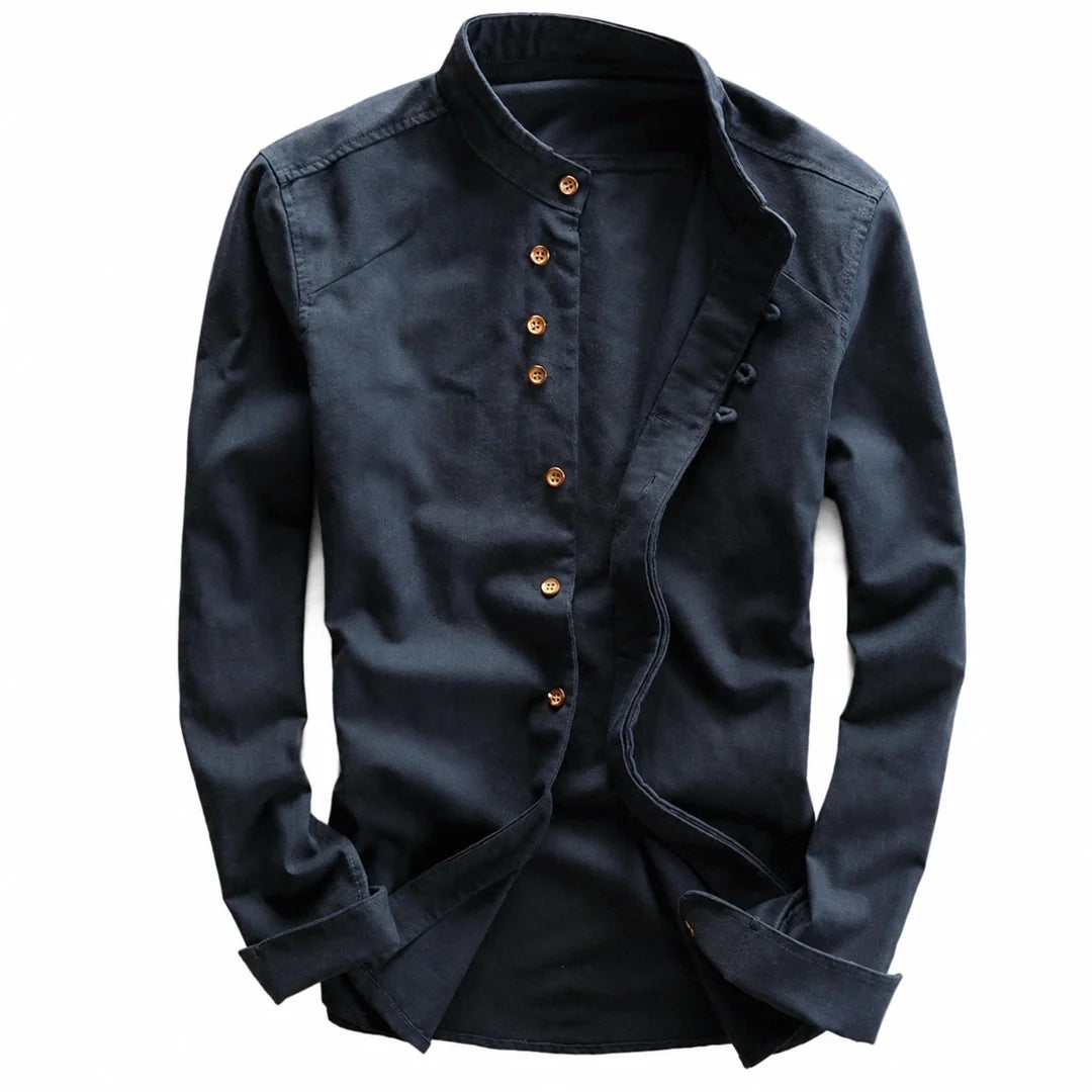 Camisa de Cuello Mao para Hombre