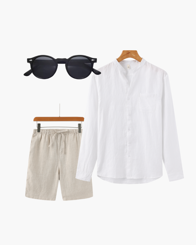 Set de Camisa y Short de Lino para Hombre