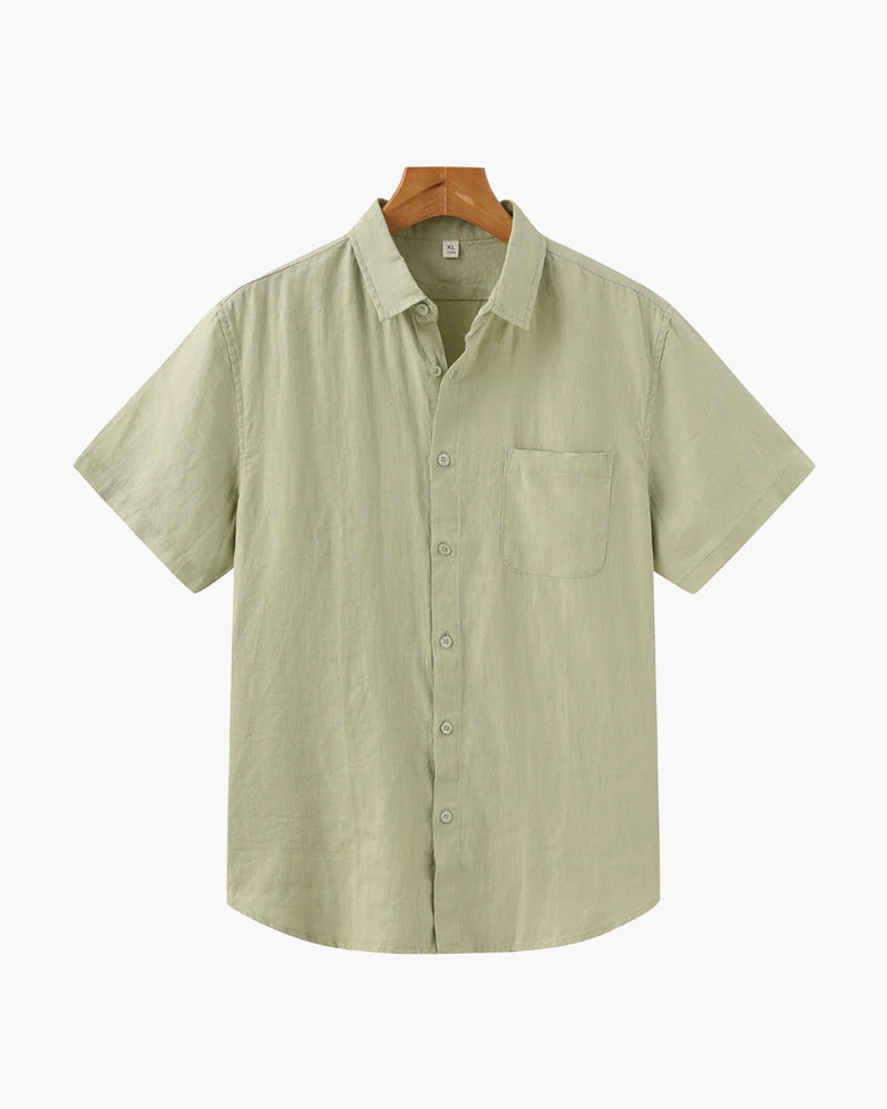 Camisa de Lino Manga Corta para Hombre