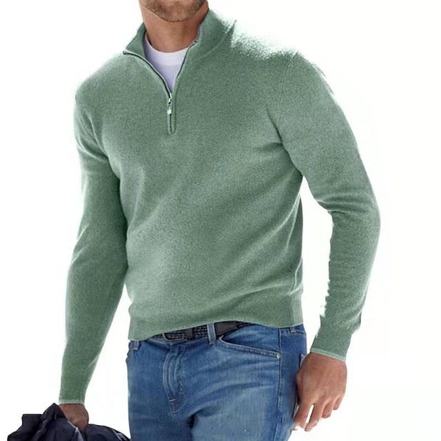 Suéter de Punto con Cierre para Hombre Elegante